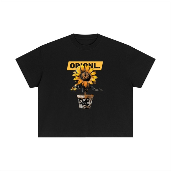 SUNFLOWER Luxury Streetwear Black T-Shirt with Yellow Sunflower Graphic ORIGNL™
